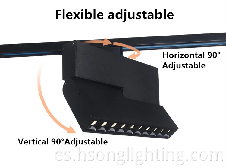 Sistemas de luz de pista magnética LED de luz montada en superficie de diseño popular 10W 5 cabezas para oficina